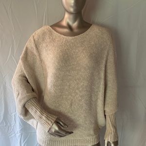Cream Knit Poncho Sweater